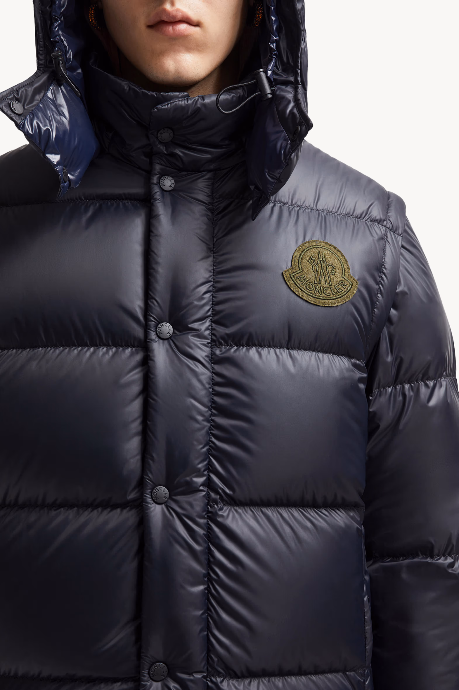 Cyclone 2-in-1 Hooded Short Down Jacket Men Dark Blue Moncler 7
